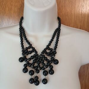 Elegant Black Beaded Necklace